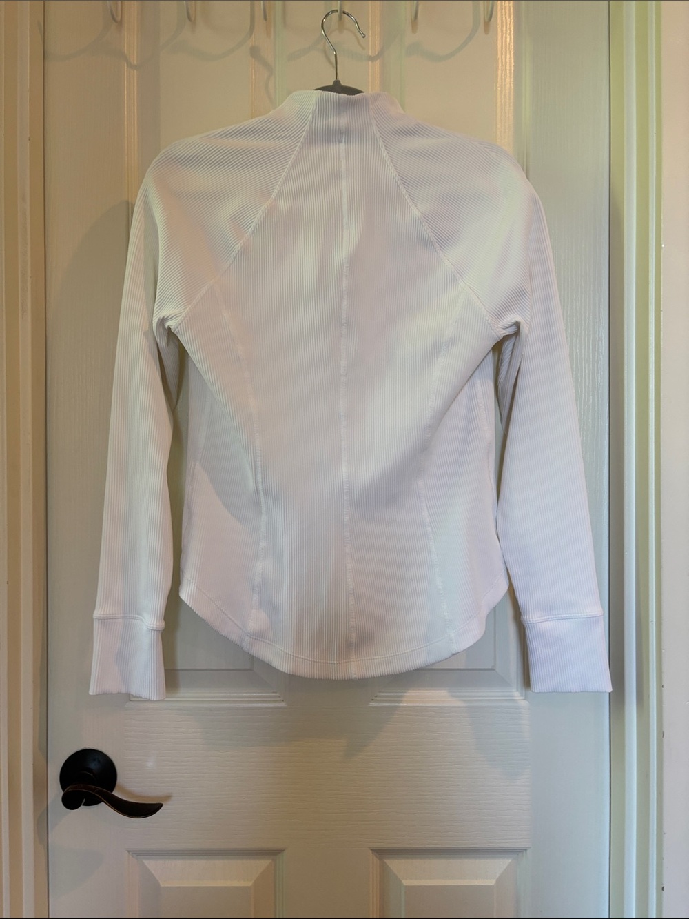 Athleta White Ribbed Zip-Front Jacket - Picture 6 of 6